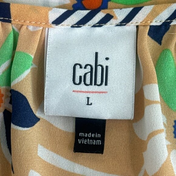 CABI Island Floral Blouse Peach/Floral Sz L Style #6296 NWOT - Picture 4 of 5